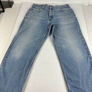 Y2K Levi's Jeans Men's 34x31 550 Relaxed Blue Faded Distressed Denim Tag 36x32